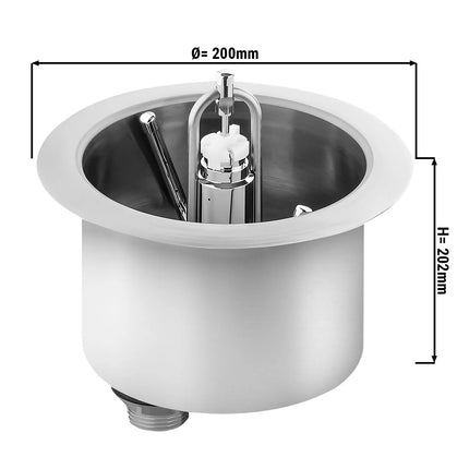 GGM Gastro Inset Glass Rinser with automatic shut-off valve