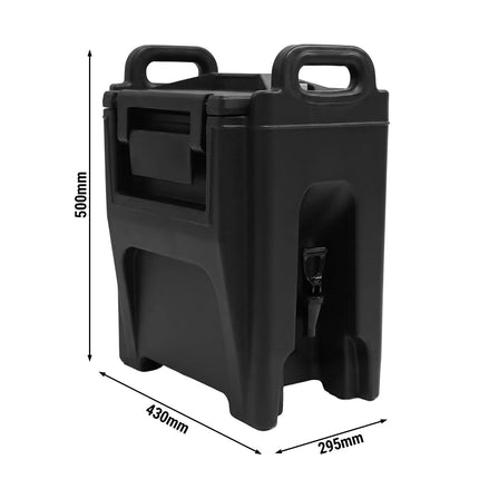 GGM Gastro Insulated Drink Dispenser with Tap - Hot & Cold - 10L - Black