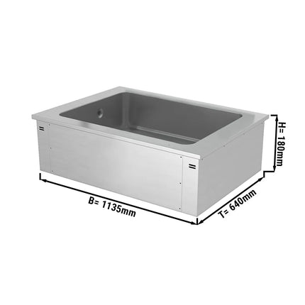GGM Gastro Integrated Drop-in Ice Well - 1135mm - 3x GN 1/1 - 130L