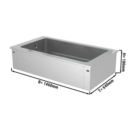GGM Gastro Integrated Drop-in Ice Well - 1460mm - 4x GN 1/1 - 160L