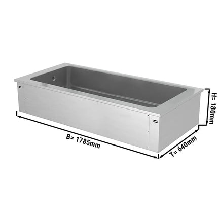 GGM Gastro Integrated Drop-in Ice Well - 1785mm - 5x GN 1/1 - 200L
