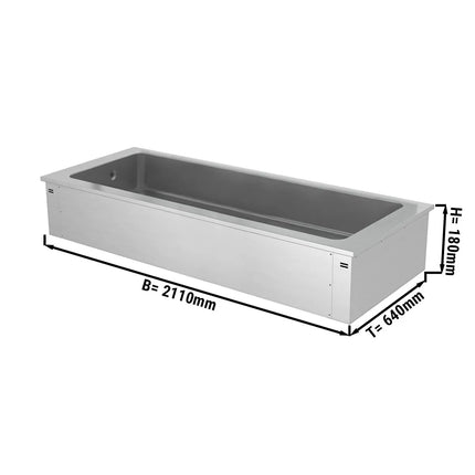 GGM Gastro Integrated Drop-in Ice Well - 2110mm - 6x GN 1/1 - 250L