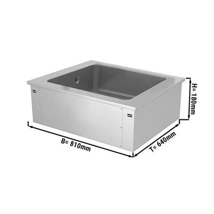 GGM Gastro Integrated Drop-in Ice Well - 810mm - 2x GN 1/1 - 90L