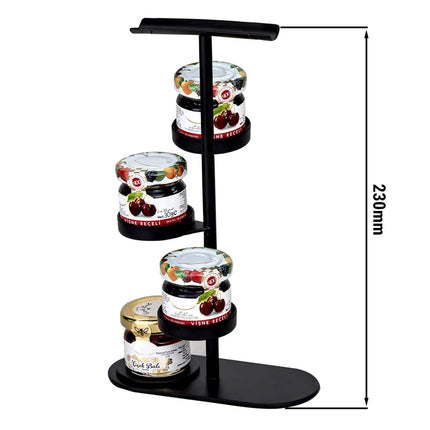 GGM Gastro Jam Etagere / Buffet Stand - Powder-coated stainless steel - Black - Height: 230mm - with 4 shelves
