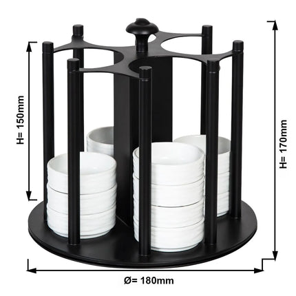 GGM Gastro Jam Etagere / Buffet Stand - rotating - Stainless steel, powder-coated - Black - Height: 170mm