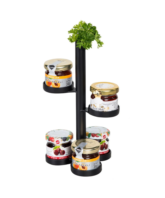GGM Gastro Jam Etagere / Buffet Stand - Stainless steel, powder-coated - Black - Height: 200mm - with 5 shelves
