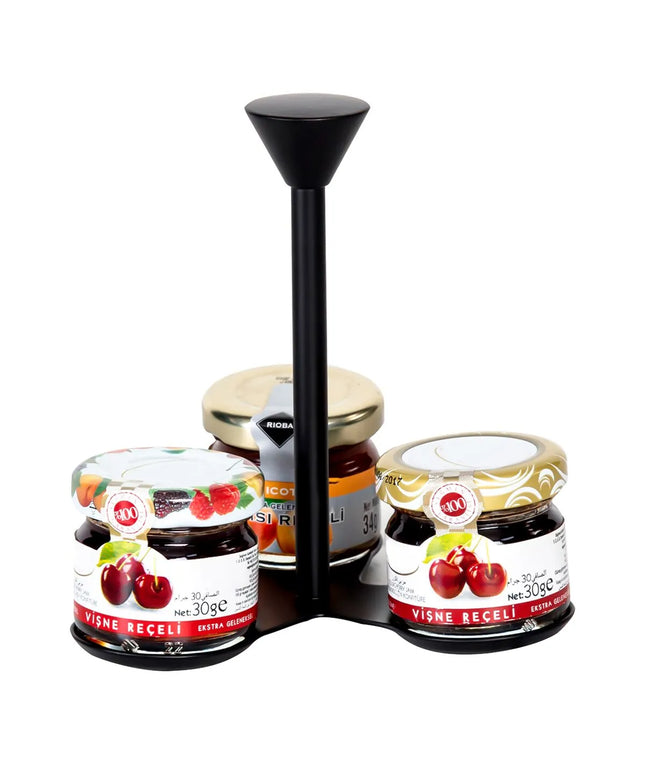 GGM Gastro Jam Etagere / Buffet Stand - Stainless steel, powder-coated - Black - Height: 120mm - with 3 shelves