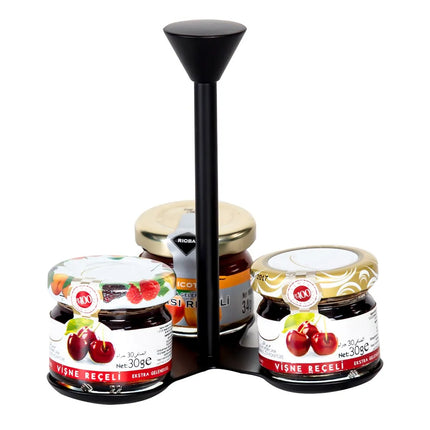 GGM Gastro Jam Etagere / Buffet Stand - Stainless steel, powder-coated - Black - Height: 120mm - with 3 shelves