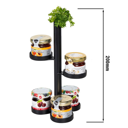 GGM Gastro Jam Etagere / Buffet Stand - Stainless steel, powder-coated - Black - Height: 200mm - with 5 shelves