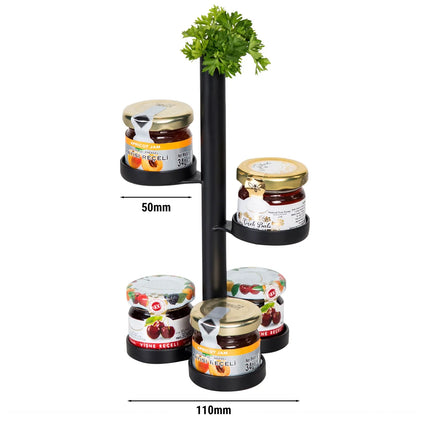 GGM Gastro Jam Etagere / Buffet Stand - Stainless steel, powder-coated - Black - Height: 200mm - with 5 shelves