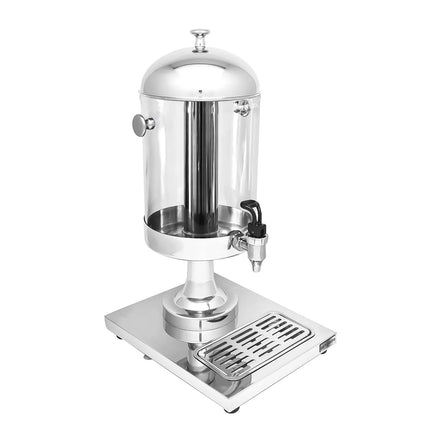 GGM Gastro Juice Dispenser - 1x polycarbonate tank with tap & ice insert - 7.5 Litres - Stainless steel - incl. drip tray & fruit infuser cylinder