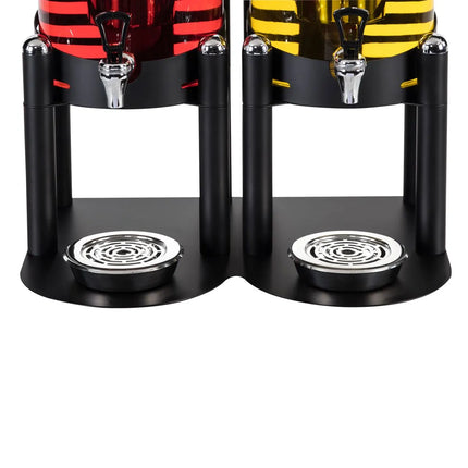 GGM Gastro Juice Dispenser - 2x glass containers with tap & ice core - 2x 6 Litres - Black - incl. ice core