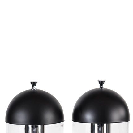 GGM Gastro Juice Dispenser - 2x glass containers with tap & ice core - 2x 6 Litres - Black - incl. ice core