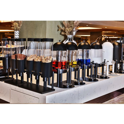 GGM Gastro Juice Dispenser - 2x glass containers with tap & ice core - 2x 6 Litres - Black - incl. ice core