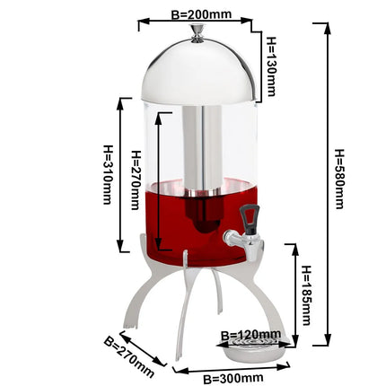 GGM Gastro Juice Dispenser - 7 Litres - Stainless steel - incl. drip tray