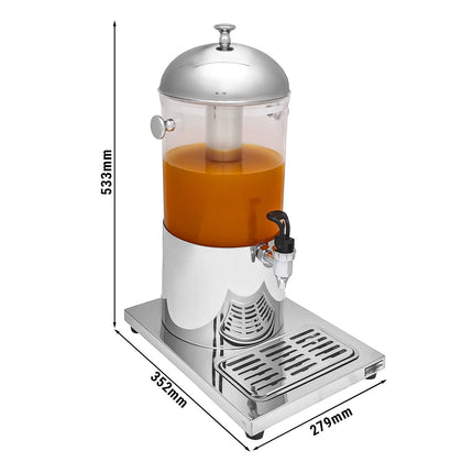 GGM Gastro Juice Dispenser - 7.5 Litres - Stainless steel - incl. drip tray & lid