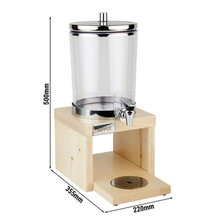 GGM Gastro Juice Dispenser - BRIDGE - polycarbonate tank with tap - 6 Litres - Stainless steel - incl. wire stand, 2 ice packs & touchless adaptor