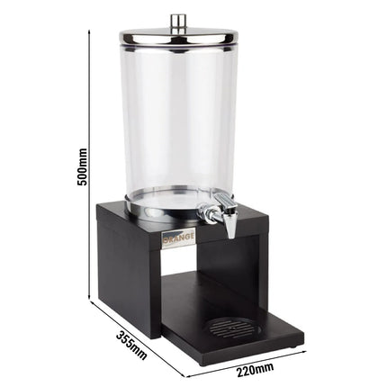 GGM Gastro Juice Dispenser - BRIDGE - polycarbonate tank with tap - 6 Litres - Stainless steel - incl. wire stand, 2 batteries & touchless adaptor