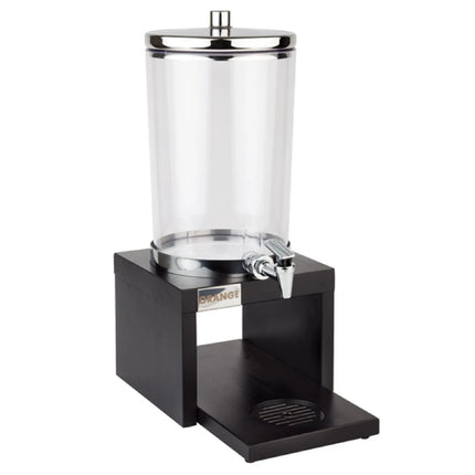 GGM Gastro Juice Dispenser - BRIDGE - polycarbonate tank with tap & dual ice packs (top & bottom) - 4 Litres - Stainless steel & wood - incl. stand, 2 batteries & touchless adaptor