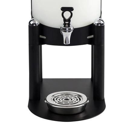 GGM Gastro Juice Dispenser - polycarbonate container with lid on stainless-steel base - 7 Litres - Black