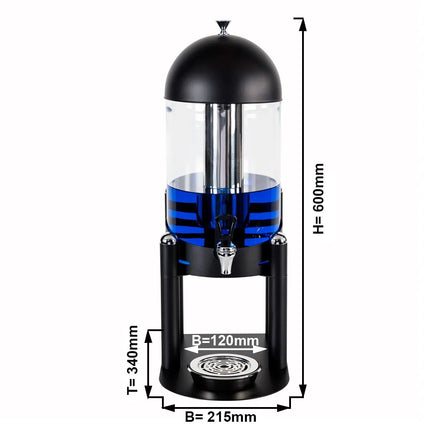 GGM Gastro Juice Dispenser - polycarbonate container with removable lid - 7 Litres - Black - incl. removable lid