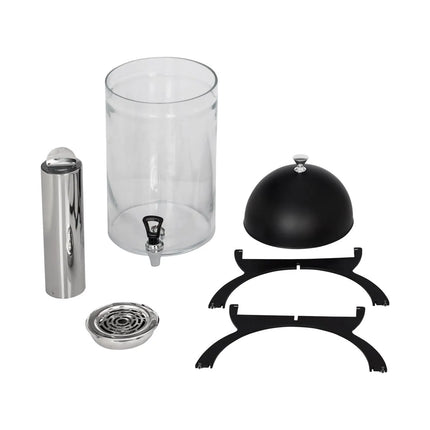 GGM Gastro Juice Dispenser - polycarbonate tank with tap on black powder-coated stainless-steel base - 7 Litres - Black - incl. drip tray