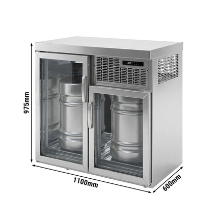 GGM Gastro Keg Fridge - 2x50L Kegs - 1100x600mm - with 2 Glass Doors
