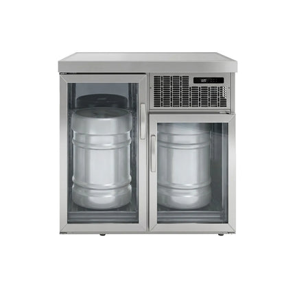 GGM Gastro Keg Fridge - 2x50L Kegs - 1100x600mm - with 2 Glass Doors