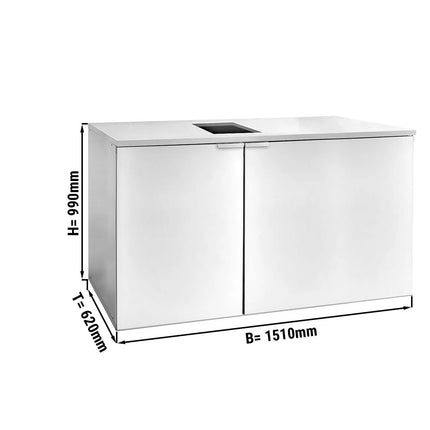 GGM Gastro Keg Fridge without Condensing Unit - 3x50L Kegs - 1510x620mm - Modular - Underbar