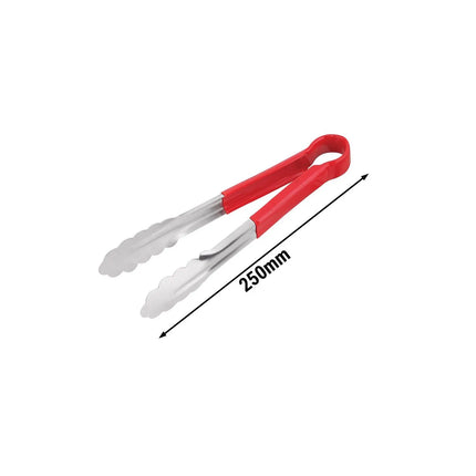 GGM Gastro Kẹp Phục Vụ - Thép Không Gỉ - Cán Silicone - 22cm - Đỏ