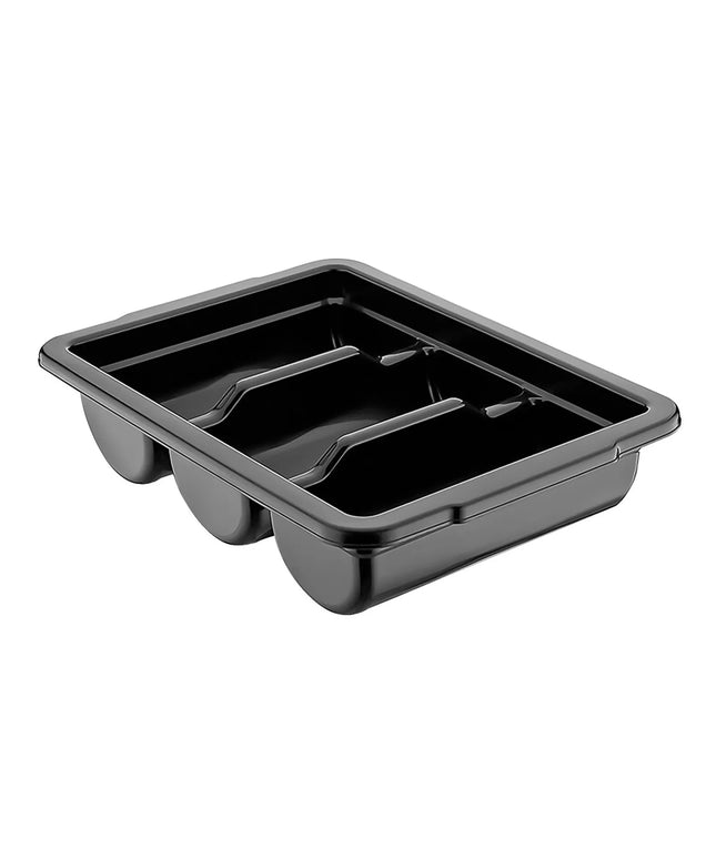 GGM Gastro Khay Đựng Dao Dĩa - 292x406mm - Cao 95mm - Polypropylene (PP) - 3 Ngăn - Đen