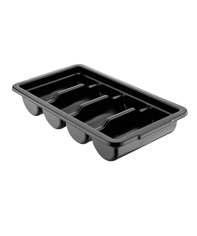 GGM Gastro Khay Đựng Dao Dĩa - 293x526mm - Cao 97mm - Polypropylene (PP) - 4 Ngăn - Đen