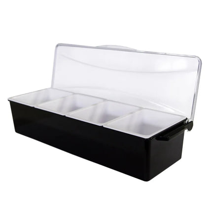 GGM Gastro Khay Đựng Gia Vị Quầy Bar - 4 Ngăn - Kèm Nắp