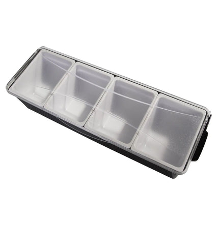 GGM Gastro Khay Đựng Gia Vị Quầy Bar - 4 Ngăn - Kèm Nắp