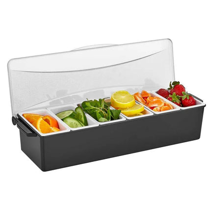 GGM Gastro Khay Đựng Gia Vị Quầy Bar - 6 Ngăn - Kèm Nắp