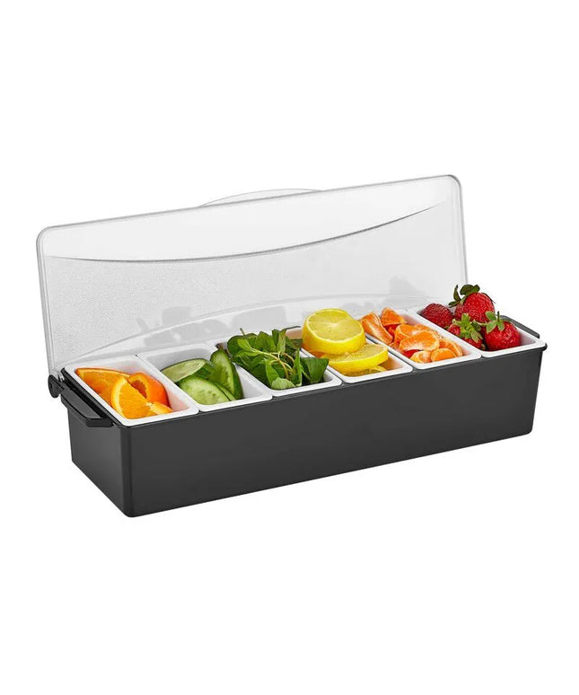 GGM Gastro Khay Đựng Gia Vị Quầy Bar - 6 Ngăn - Kèm Nắp