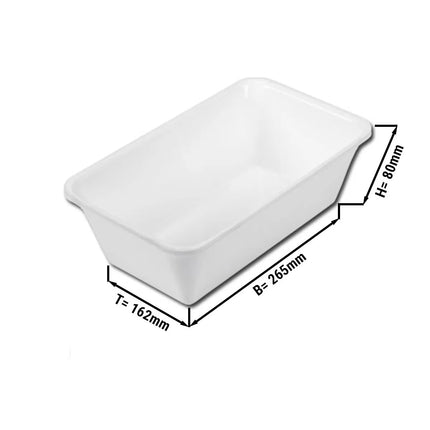 GGM Gastro Khay Đựng Thực Phẩm GN 1/4 - 265x162x80mm - Trắng - Nhựa