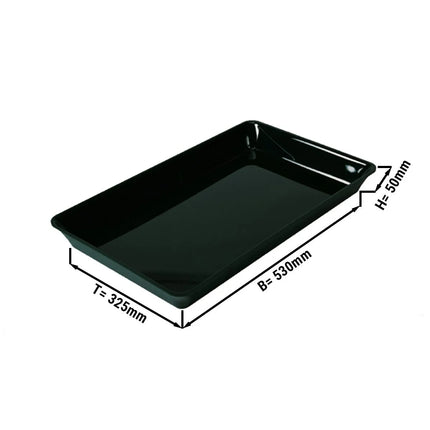 GGM Gastro Khay GN 1/1 - 530x325x50mm - Đen - Chữ Nhật - Nhựa