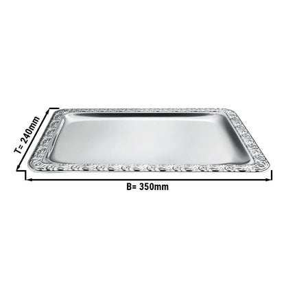 GGM Gastro Khay Phục Vụ - Thép Không Gỉ - 350x240mm - Cao 7mm
