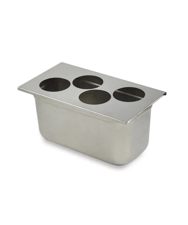 GGM Gastro Khay Sắp Xếp Bình (Cho GN 1/3) - Cho 4 Bình - Thép Không Gỉ - Lỗ Ø80mm - Cho Bình Định Lượng FFO-004 710ml