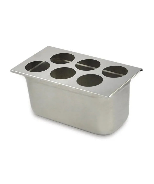 GGM Gastro Khay Sắp Xếp Bình (Cho GN 1/3) - Cho 6 Bình (592ml) | Cho Bình Bóp & Bình Đựng - Thép Không Gỉ - Lỗ Ø68mm