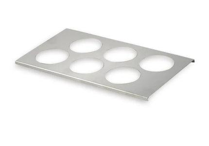 GGM Gastro Khay Sắp Xếp Bình (Cho GN 1/3) - Cho 6 Bình (592ml) | Cho Bình Bóp & Bình Đựng - Thép Không Gỉ - Lỗ Ø68mm