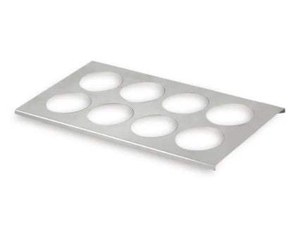 GGM Gastro Khay Sắp Xếp Bình (GN 1/3) - Cho 8 Bình - Thép Không Gỉ - Lỗ Ø62mm - Cho FFO-001 355ml; FFO-002 473ml