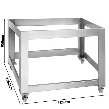 GGM Gastro Khung Chân Đế Cho Lò Pizza - 1420x1260x950mm - Thép Không Gỉ - Có Bánh Xe - Cho PDZ930