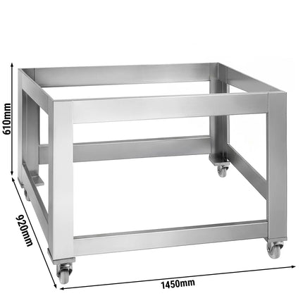 GGM Gastro Khung Chân Đế Cho Lò Pizza - 1450x920x610mm - Thép Không Gỉ - Có Bánh Xe - Cho PEZ630G