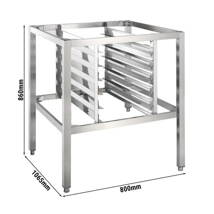 GGM Gastro Khung Chân Đế Lò - Thép Không Gỉ - 6x Ray Khay GN 1/1 - 800x1065x860mm - Cho Lò Hấp Combi
