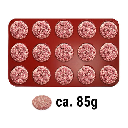 GGM Gastro Khuôn Ép Burger - Thủ Công - Nhựa - Đỏ - Ø80mm - 15 Lỗ