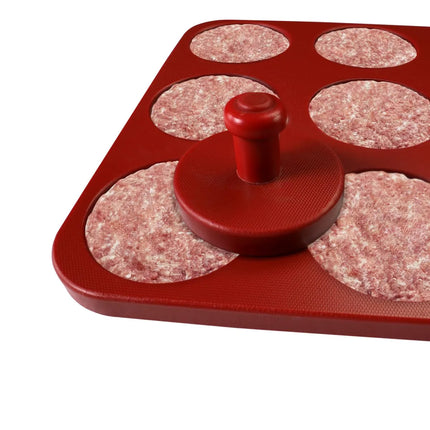 GGM Gastro Khuôn Ép Burger - Thủ Công - Nhựa - Đỏ - Ø80mm - 15 Lỗ