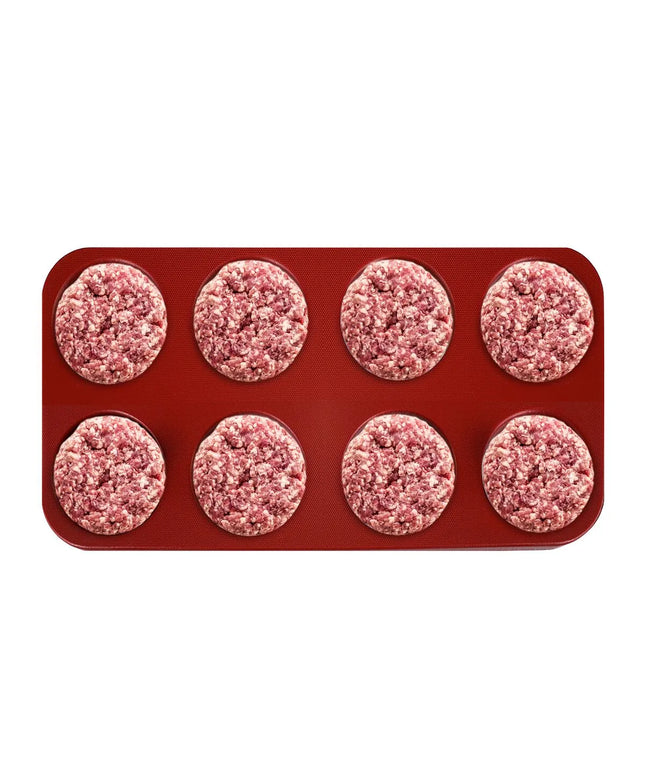 GGM Gastro Khuôn Ép Burger - Thủ Công - Trơn - Nhựa - Đỏ - Ø100mm - KHÔNG Kèm Khuôn Patty - 8 Lỗ