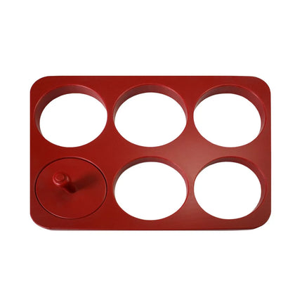 GGM Gastro Khuôn Ép Burger - Thủ Công - Trơn - Nhựa - Đỏ - Ø120mm - KHÔNG Kèm Khuôn Patty - 6 Lỗ